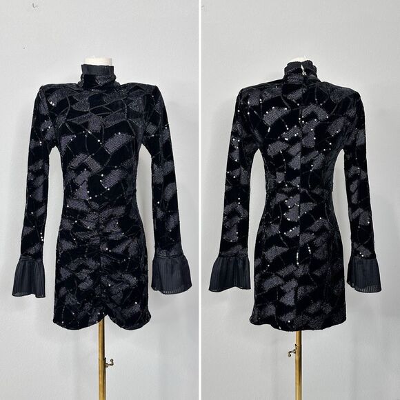 Rotate Birger Christensen Miki Sequin Mini Dress 4 Party Celebration Whimsigoth - Picture 2 of 16